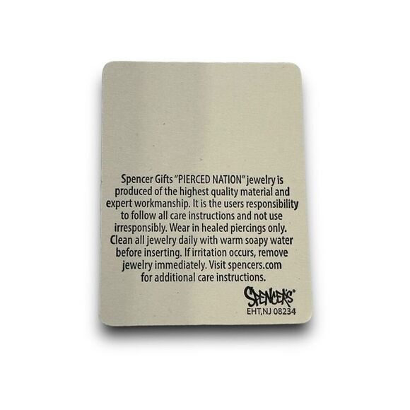 Pierced Nation Heart Shaped Aurora Borealis Cubic Zirconia CZ 14 Gauge Belly But - Picture 5 of 9